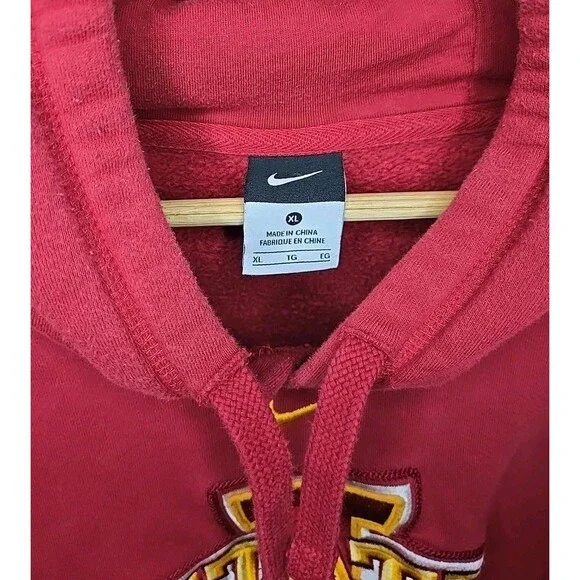 Iowa State Cyclones Nike Team Authentic Hoodie SweatShirt, Sz XL, Maroon/Yellow - Picture 8 of 10